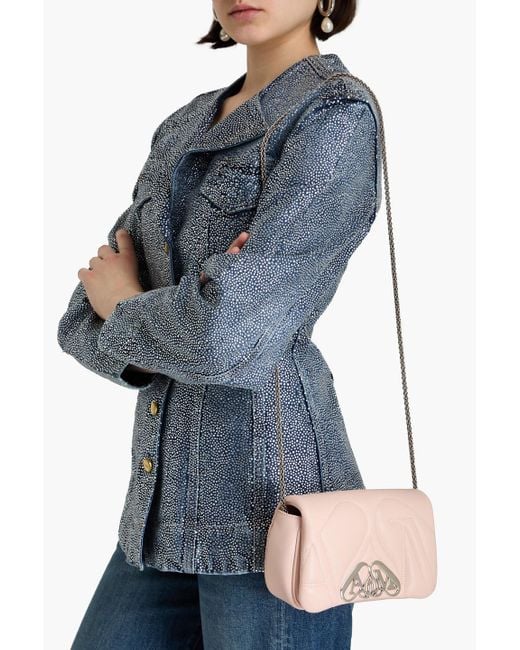 Alexander McQueen Pink The seal schultertasche aus gestepptem leder