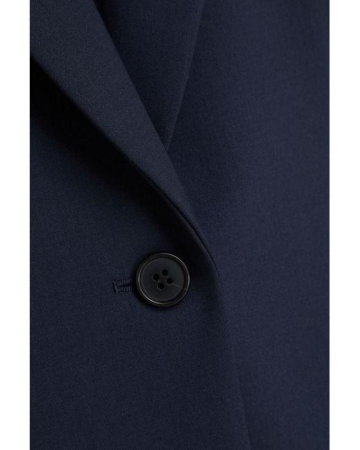 Theory Blue Wool-Blend Crepe Blazer