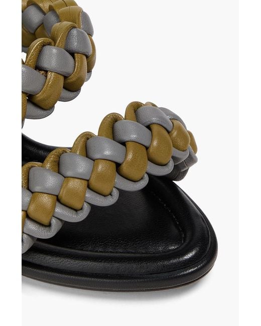 Alexandre Birman Gray Francis 85 Braided Leather Mules