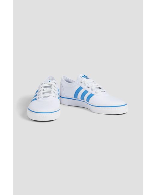 Adidas Originals Blue Adi Ease Faux Leather-trimmed Canvas Sneakers for men