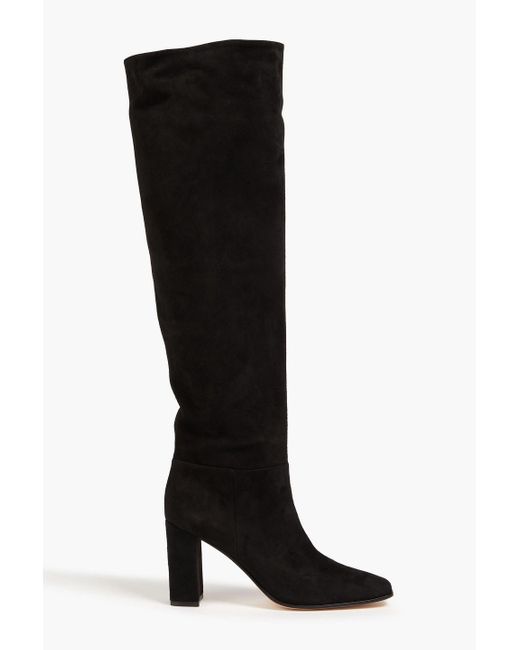 Gianvito Rossi Black Piper Suede Thigh Boots