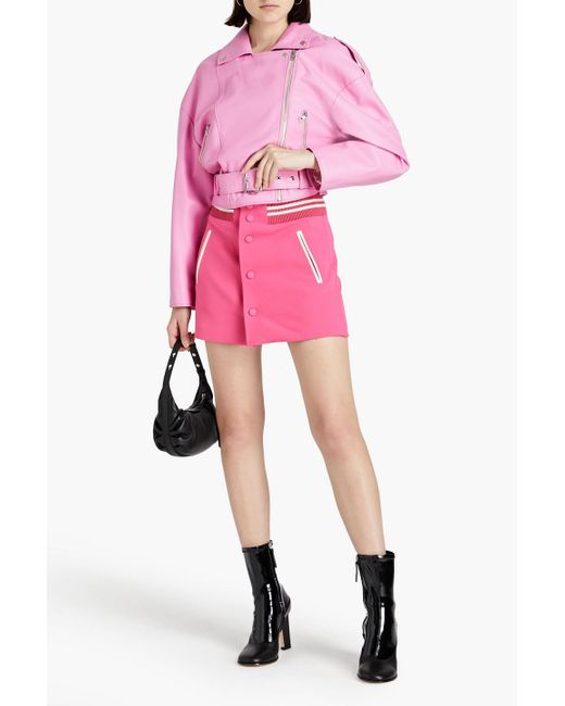 Red(v) Pink Zweifarbige shorts aus crêpe in rock-optik