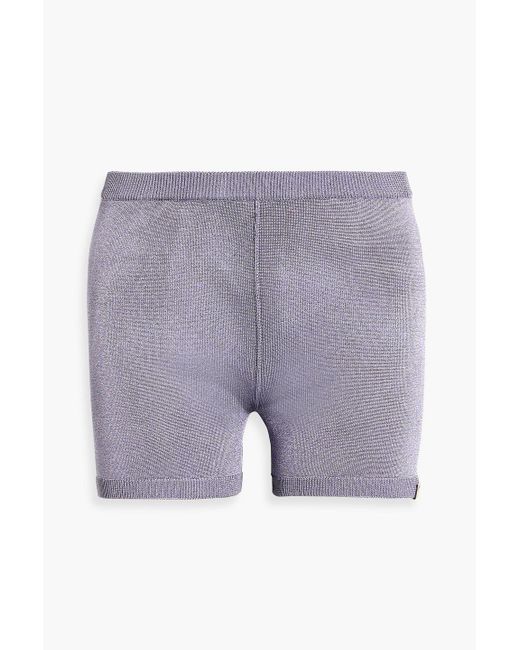 1017 ALYX 9SM Purple Embellished Metallic Stretch-knit Shorts