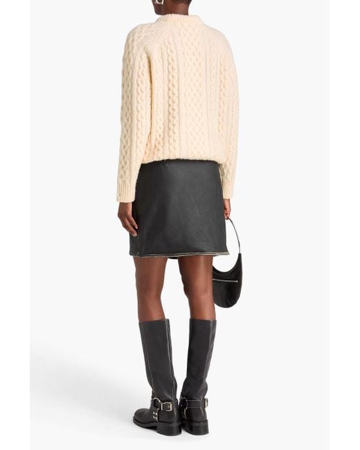 Coperni Natural Embellished Cable-knit Wool-blend Sweater