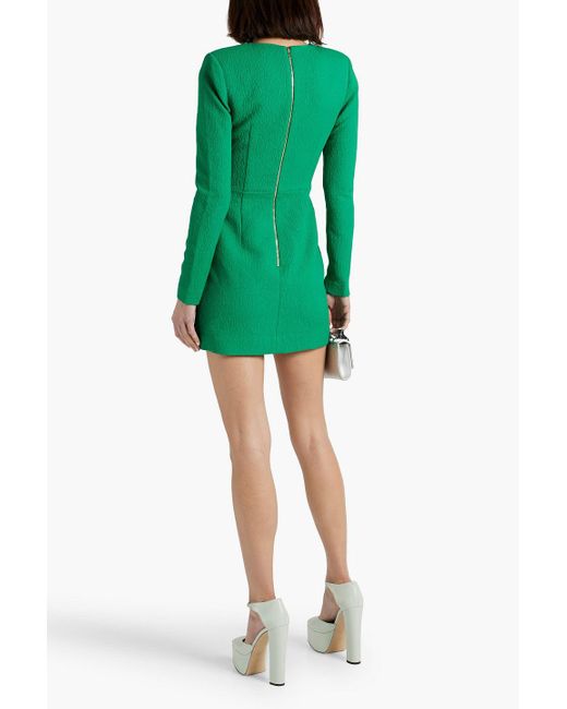 Rebecca Vallance Green Dionne minikleid aus cloqué mit schnürung