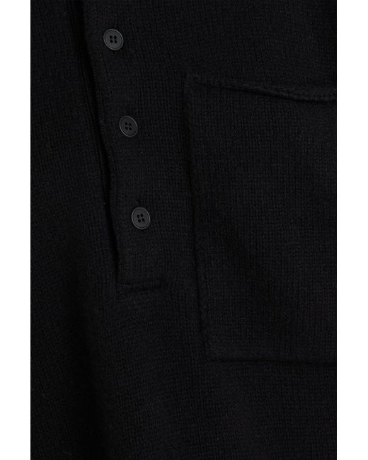 Citizens of Humanity Black Agatha Wool And Cashmere-blend Polo Sweater