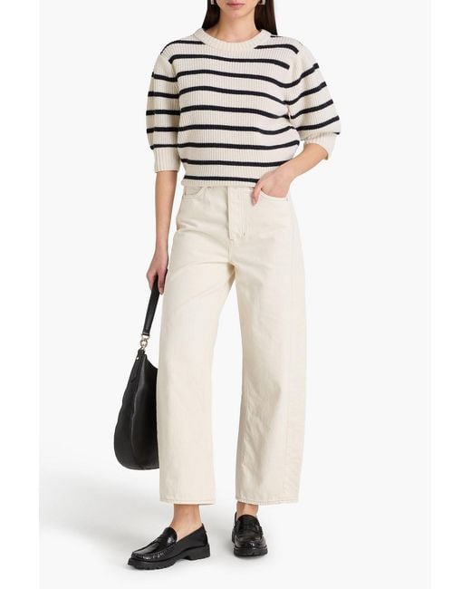 Veronica Beard Natural Ryder High-Rise Tapered Jeans