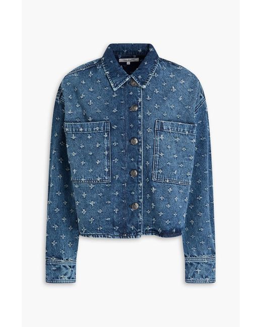 Rag & Bone Blue Jaiden Distressed Denim Jacket