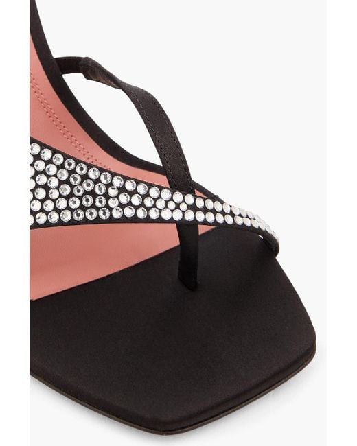 AMINA MUADDI Metallic Shiona Crystal-Embellished Satin Mules