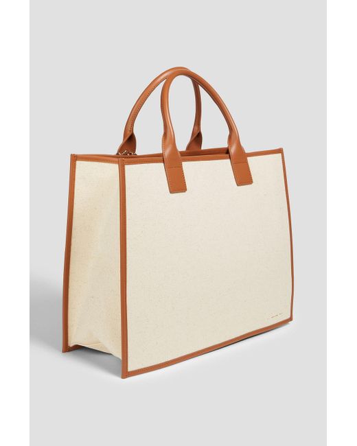 Claudie Pierlot Natural Leather-trimmed Canvas Tote
