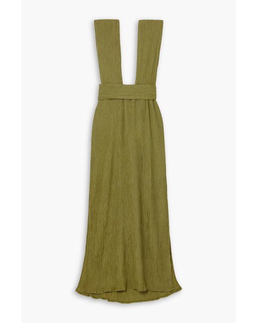 bamboo sarong green dress Chartreuse Silk Sarong Dress by Hollyville