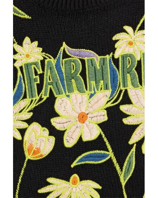 Farm Rio Black Embroidered Knitted Sweater