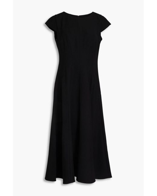 Emporio Armani Black Flared Crepe Midi Dress