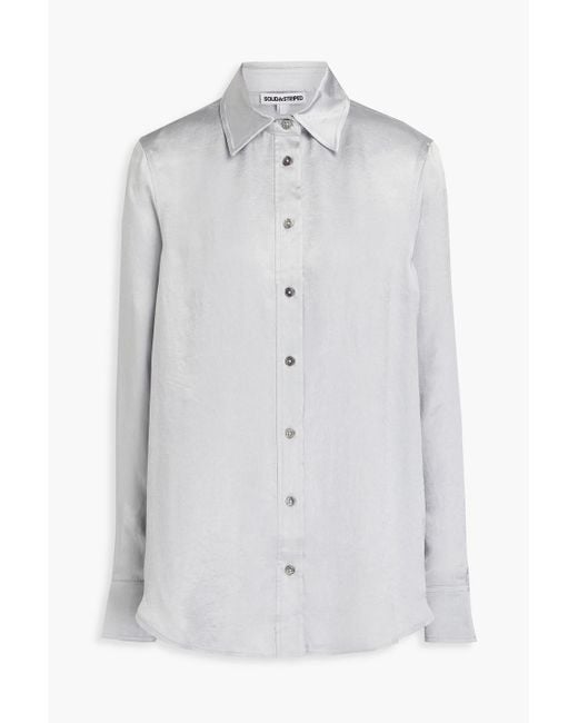 Solid & Striped Gray The Oxford Crinkled-satin Shirt