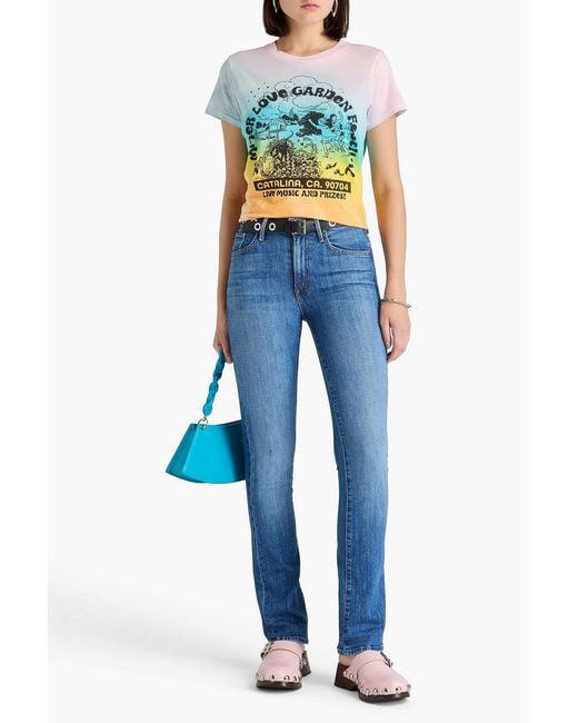 Mother Blue Insider High-Rise Bootcut Jeans