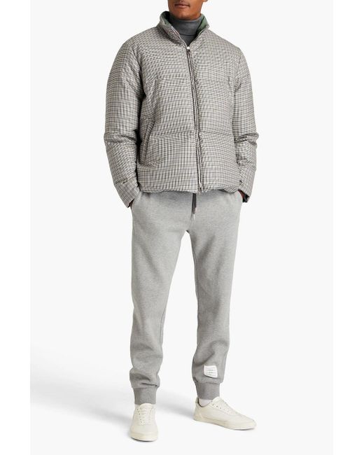 Thom Browne Gray Reversible Houndstooth Quilted Wool-tweed And Shell Down Jacket for men
