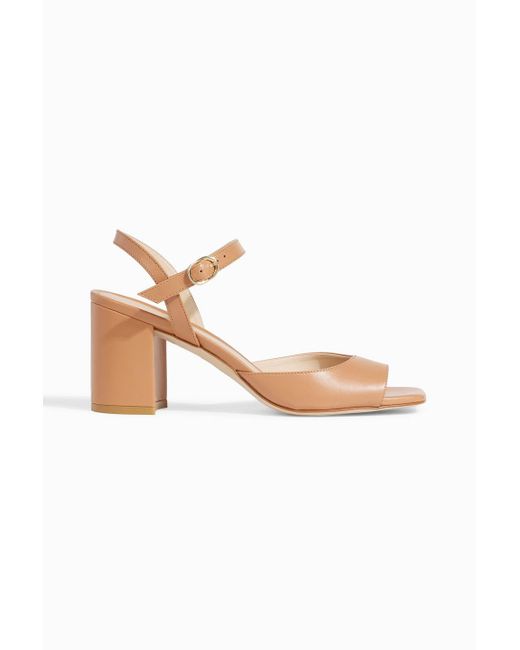 Stuart Weitzman Brown Tia 75 sandalen aus leder