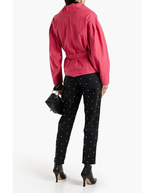 Isabel Marant Pink Epaline Ruffled Linen-blend Ripstop Jacket