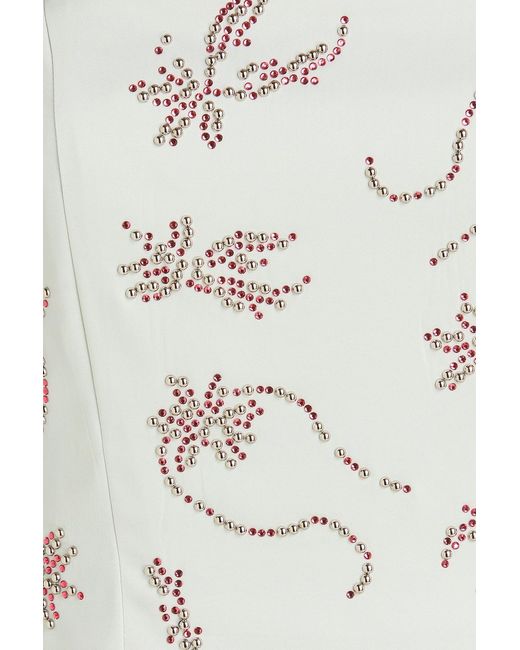 16Arlington White Frasia Strapless Crystal-Embellished Satin Mini Dress