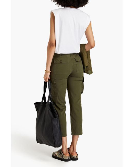 FRAME Cropped Cotton Cargo Pants in Green Lyst
