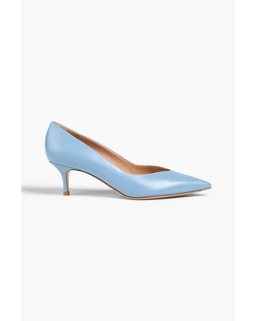 Gianvito Rossi Blue Paris 85 Leather Pumps