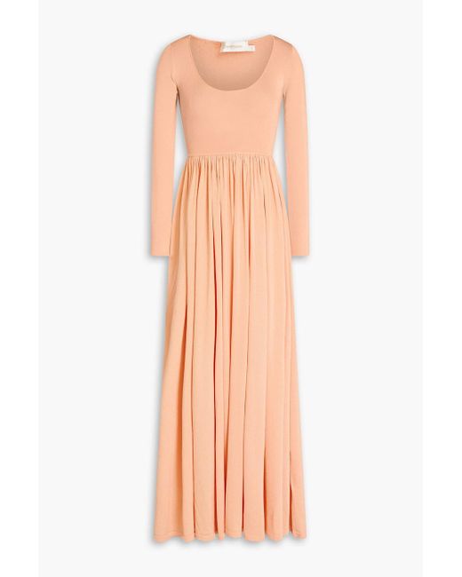 Zimmermann Pink Maxikleid aus stretch-strick mit metallic-effekt