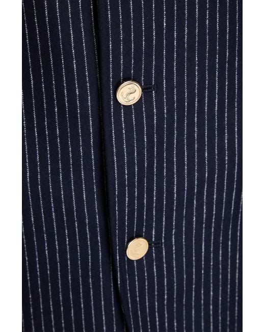 Thom Browne Jacke aus flanell aus einer woll-kaschmirmischung mit nadelstreifen in Blue für Herren