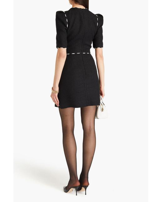 Elie Saab Black Bouclè-tweed Mini Dress