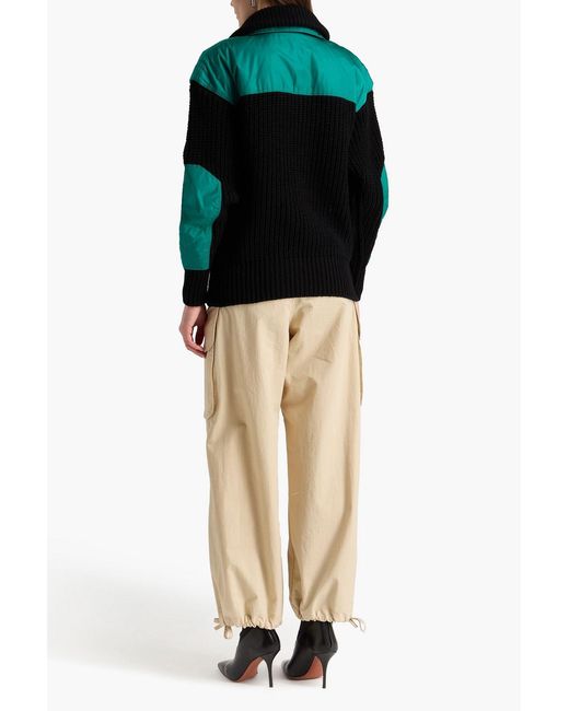 Isabel Marant Black Ribbed Wool-Blend And Shell Jacket