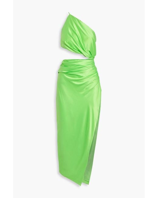 the sei green dress The Sei One Shoulder Cowl Dress in Leaf