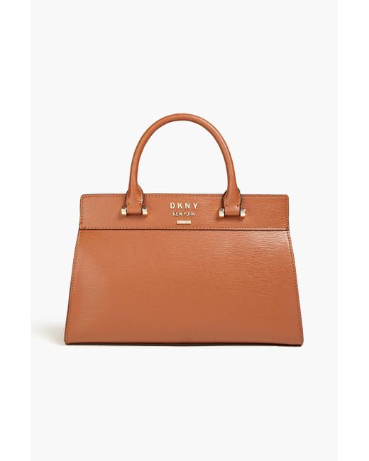 DKNY Brown Faux Textured-leather Tote