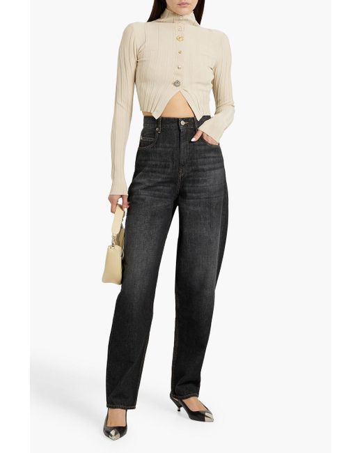 Isabel Marant Black Corsy High-Rise Tapered Jeans