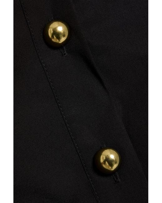 Carolina Herrera Black Cotton-Blend Poplin Mini Shirt Dress