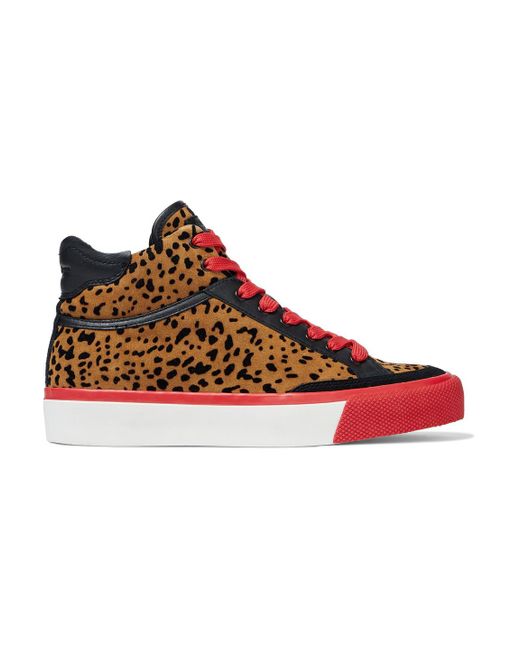 Rag & Bone Multicolor Army High Leopard-print Suede High-top Sneakers Animal Print