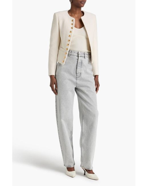 Nili Lotan White Patti Cotton-Blend Tweed Jacket