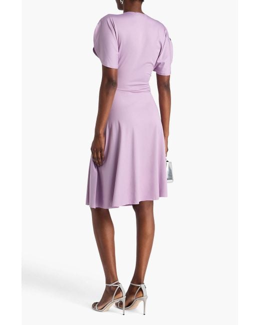 Victoria Beckham Pink Ruched Stretch-Jersey Dress