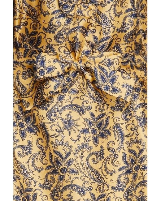 Sandro Natural Harmonie Belted Printed Silk-twill Mini Dress
