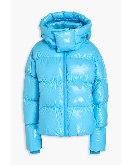 Perfect Moment Blue January Quilted Coated Hooded Ski Jacket