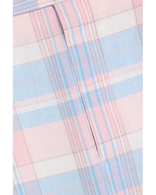 Thom Browne White Checked Cotton Pants for men