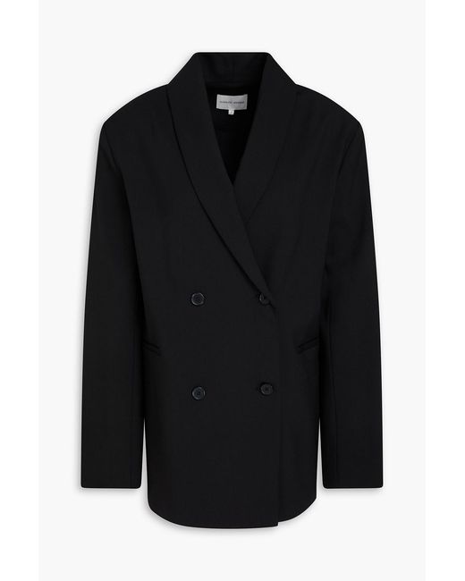 Loulou de Saison Black Sancia Double-Breasted Wool-Blend Twill Blazer