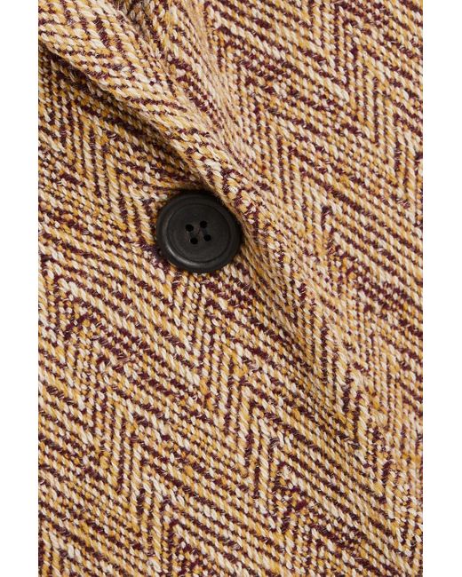 Isabel Marant Natural Herringbone Wool-blend Tweed Blazer