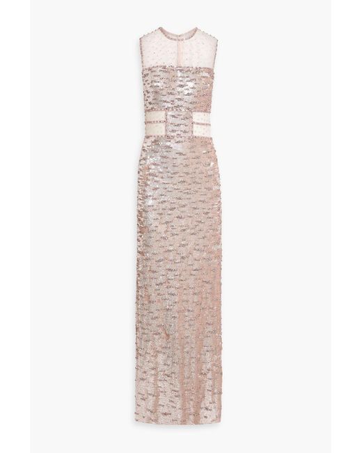 Jenny Packham Natural Nixie Sequined Tulle Gown