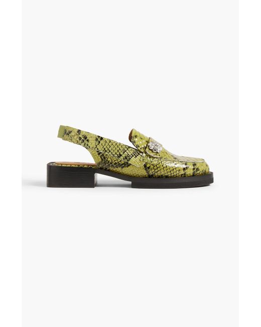 ganni snake loafers