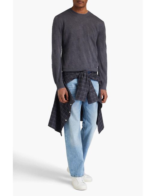 Missoni Blue Wool-Blend Sweater for men