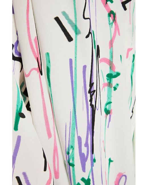 Isabel Marant White Amba Printed Silk-blend Crepe De Chine Blouse
