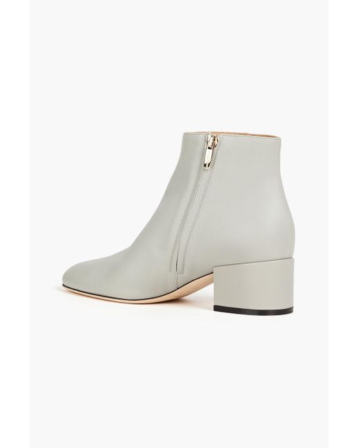Sergio Rossi White Leather Ankle Boots