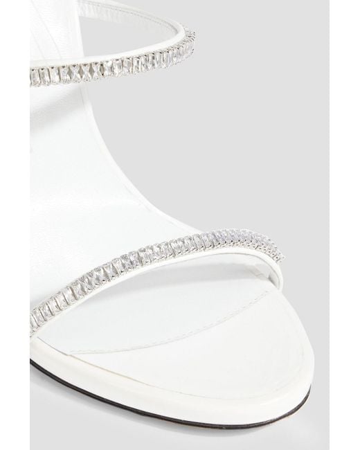 Giuseppe Zanotti White Harmony Crystal Embellished Patent-leather Sandals