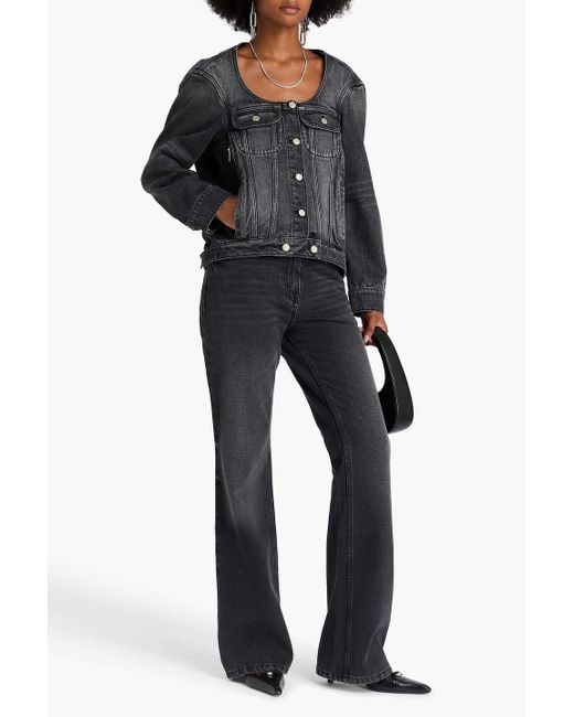 Courreges Black Jeansjacke "cocoon" in ausgewaschener optik