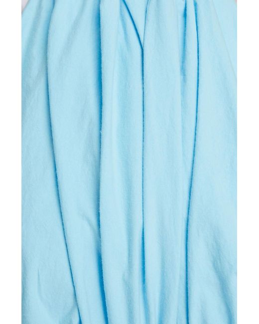 Bondi Born Blue Mahina Cutout Cotton-poplin Halterneck Maxi Dress