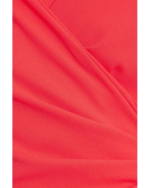 Rhea Costa Red Robe aus crêpe mit raffung und wickeleffekt